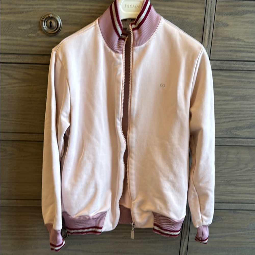 Escada Pink Bomber Jacket with Sporty Ribbed Trim